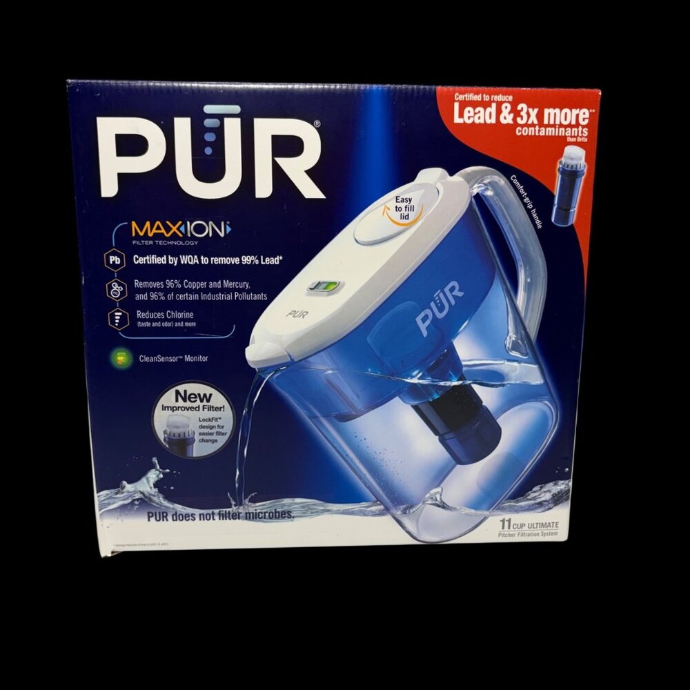 NIB PUR 11-Cup Ultimate Water Filtration Pitcher Maxion Filter Technology
